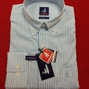 Johnnie-O Everett/Gulf blue stripe sportshirt